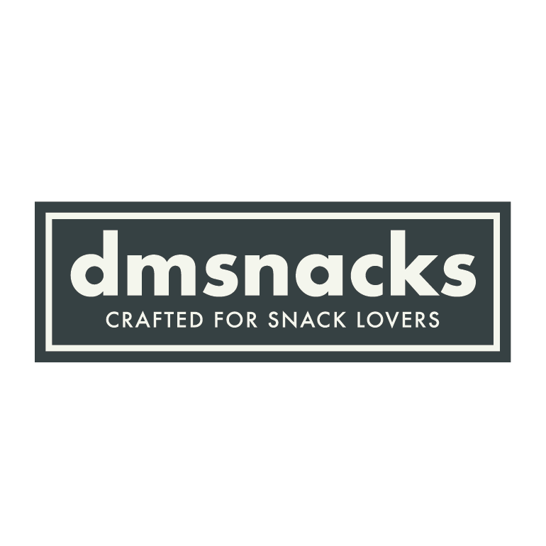 The logo for DM Snacks.