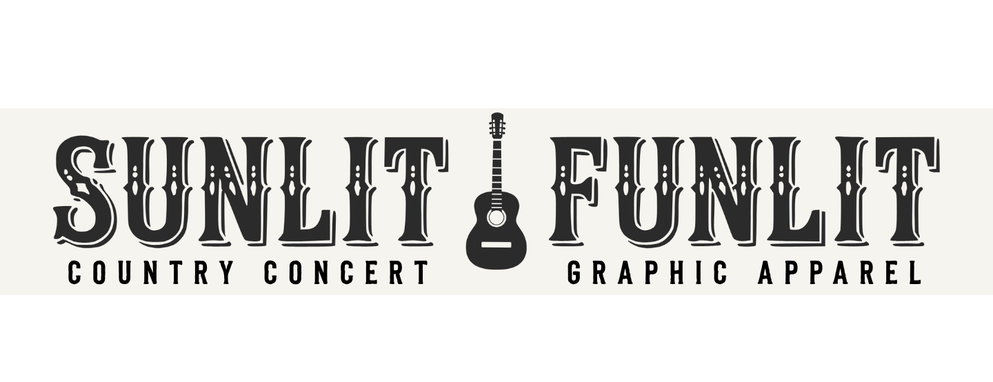 The logo for Sunlit Funlit Country Concert Tees.