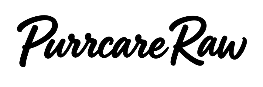 The logo for Purrcare Raw.