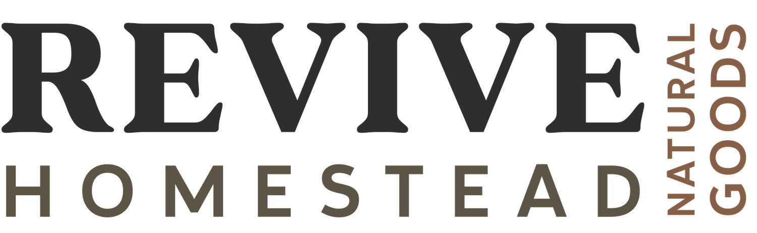 The logo for Revive Homestead.