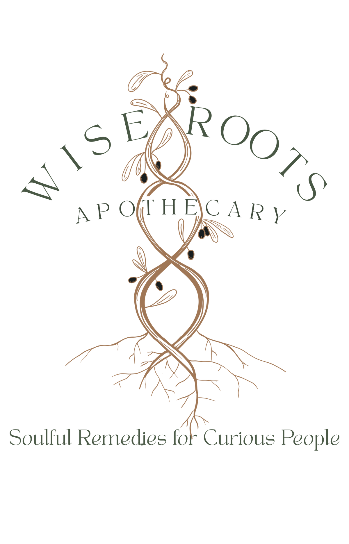 The logo for Wise Roots Apothecary.