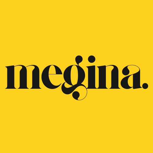 Logotypen för Megina.