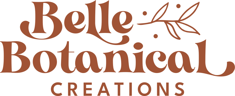 The logo for Belle Botanical Creations .