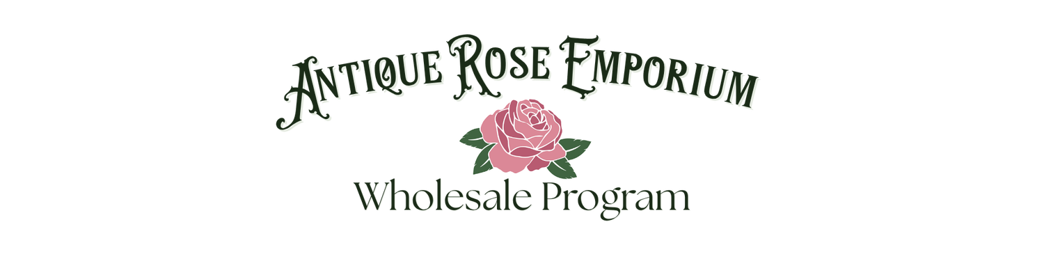The logo for Antique Rose Emporium--wholesale.