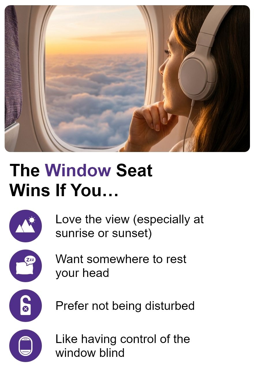 The window seat wins if you...