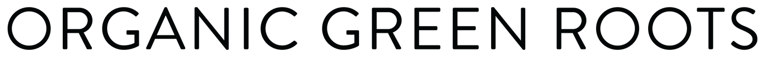 The logo for ORGANIC GREEN ROOTS .