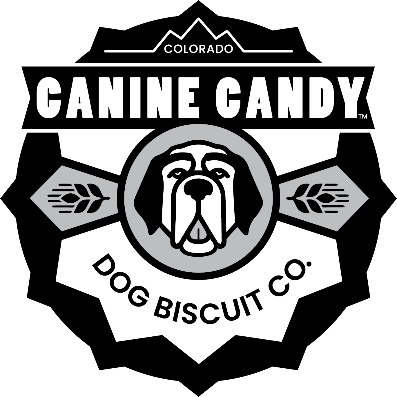 The logo for Canine Candy Dog Biscuit Co..